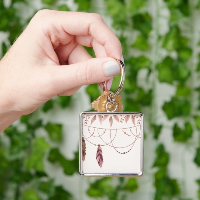 Chaveiro Grande (2") Praça Premium Padrão Boho (Mão)