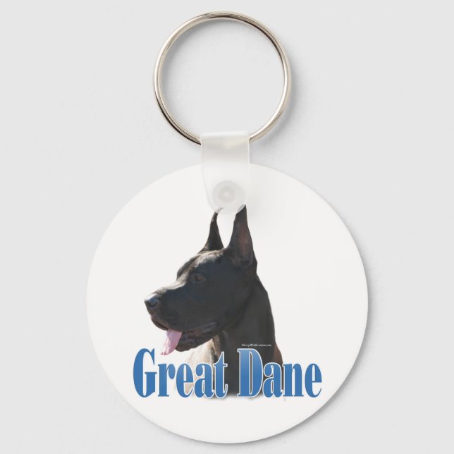Chaveiro Grande Dane (preto) Nome (Frente)