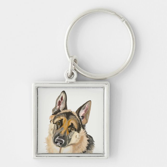 Chaveiro Grande German shepherd, Alsation Dog Drake Key (Frente)