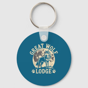 Chaveiro Grande Lodge do Lobo Cena da Natureza da Lua Cheia