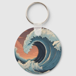 Chaveiro Grande onda de tsunami