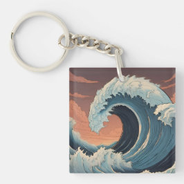 Chaveiro Grande onda de tsunami