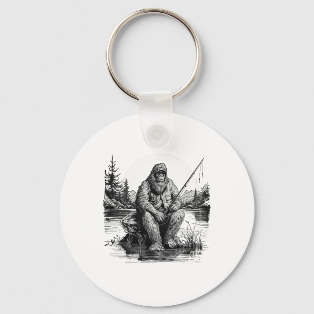 Chaveiro Grande Pé Pesca Pesca Sasquatch Divertido Peixe  (Frente)