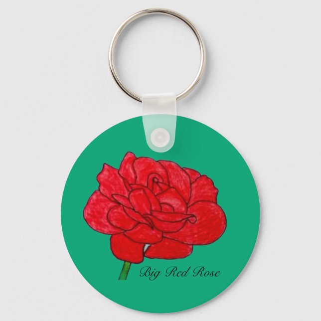 Chaveiro Grande Rosa Vermelha  (Frente)