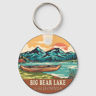 Chaveiro Grande Urso Lago California Barco Emblema de Pesca