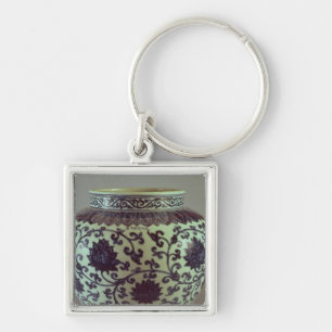 Chaveiro Grande vaso azul e branco de Ming