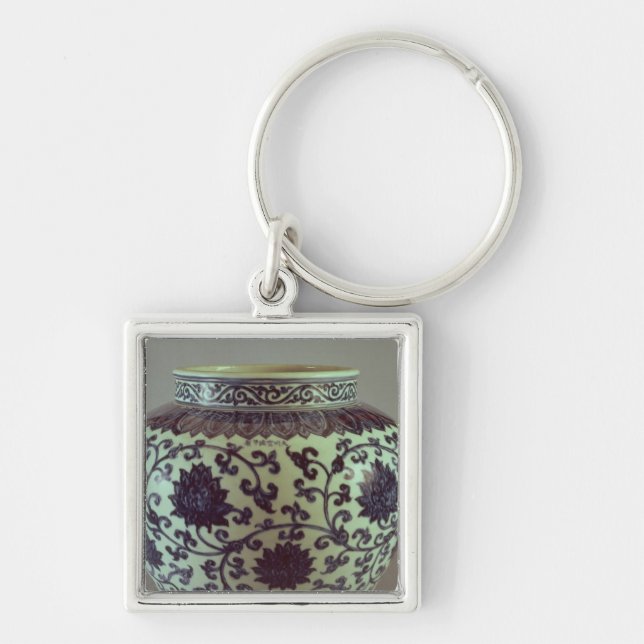 Chaveiro Grande vaso azul e branco de Ming (Frente)