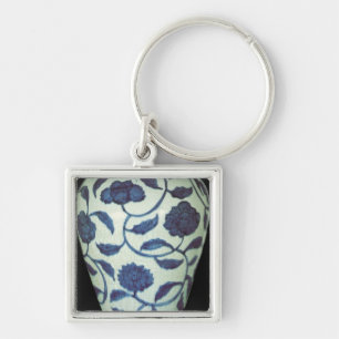 Chaveiro Grande vaso azul e branco, período de Jaijing