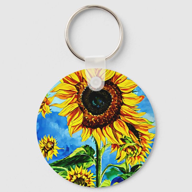 Chaveiro Grandes Sunflower Cobra Natureza Aquosa (Frente)