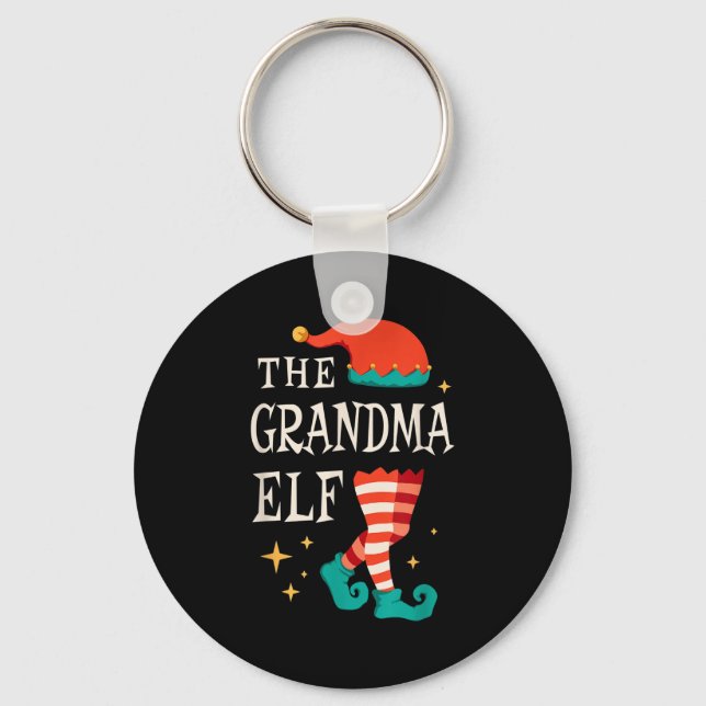 Chaveiro Grandma Elf Family Matching Group Christmas Grandm (Frente)