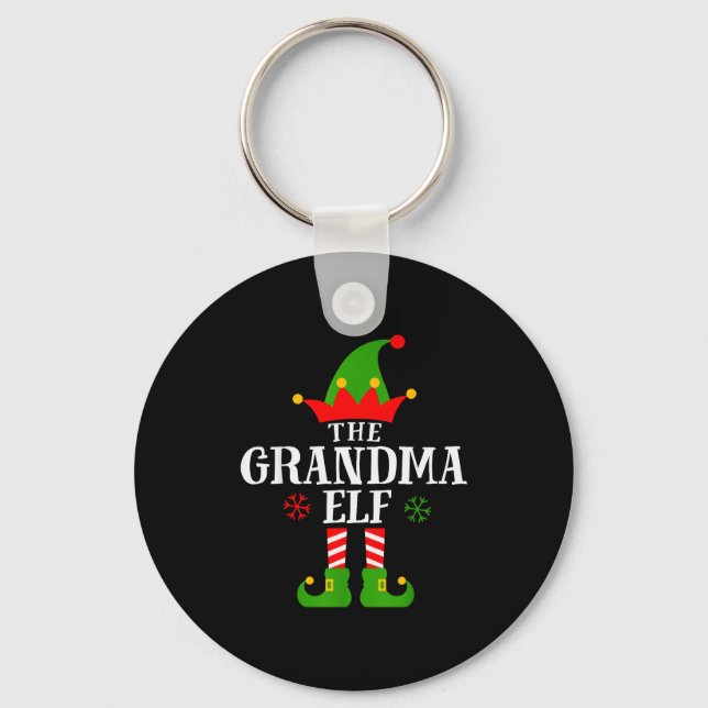 Chaveiro Grandma Elf Funny Matching Family Christmas Pajama (Frente)