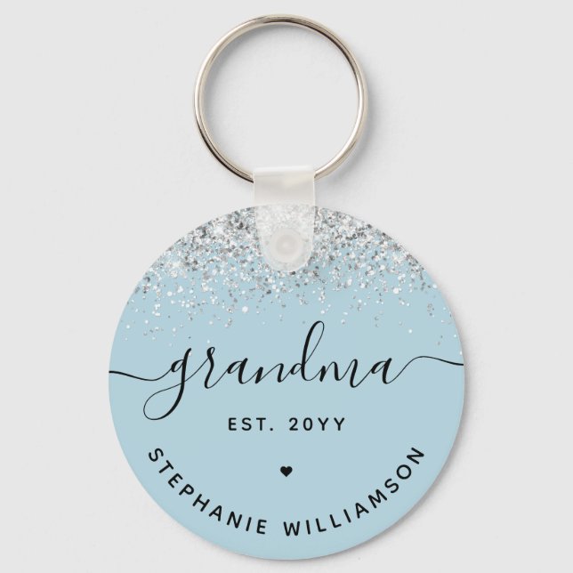 Chaveiro Grandma Est Glitter Confetti Custom Grandma Gifts (Frente)