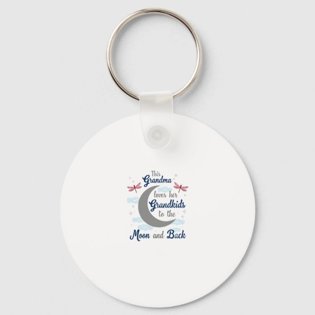 Chaveiro Grandma Loves Her Grandkids Dragonfly Moon Women G (Frente)