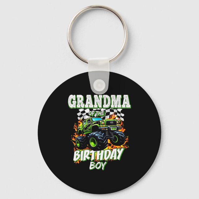 Chaveiro Grandma Of The Birthday Boy Monster Truck Birthday (Frente)