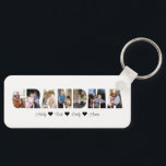 Chaveiro Grandma Photo Collage Keychain with 7 Photos<br><div class="desc">This is a photo collage keychain that spells out the word GRANDMA along with a custom message. This is the perfect gift for any grandma for mother's day,  her birthday or Christmas.</div>