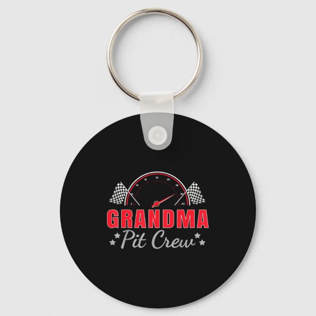 Chaveiro Grandma T Crew Race Car Driver Birthday Party Raci (Frente)