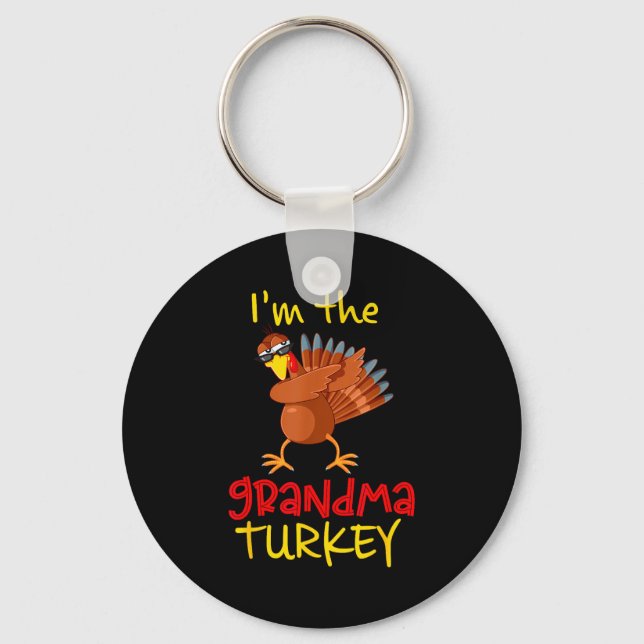 Chaveiro Grandma Turkey Matching Family Group Thanksgiving  (Frente)