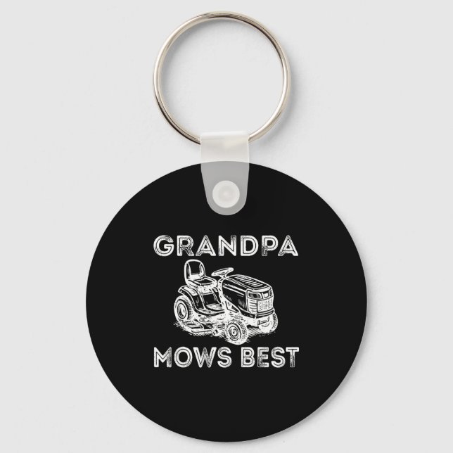 Chaveiro Grandpa Mows Funny Lawn Mower Father's Day Papa  (Frente)