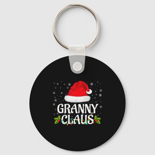 Chaveiro Granny Claus Christmas Lights Santa Pajama Family  (Frente)