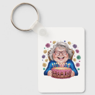 Chaveiro Granny Óculos Felizes Aniversário Gráfico