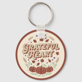 Chaveiro Grateful Heart Autumn Pumpkin Design