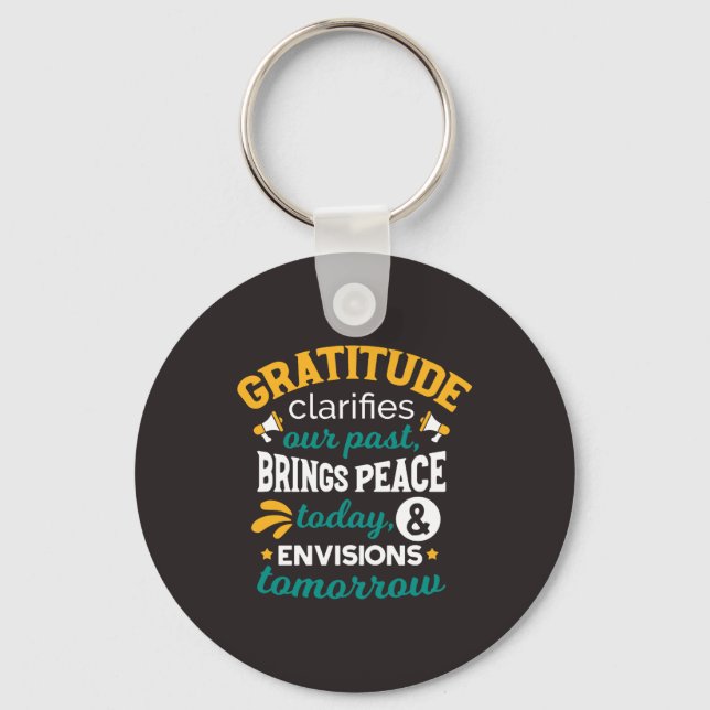 Chaveiro Gratidão Traz Paz Hoje – Fé Positiva (Frente)