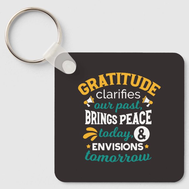 Chaveiro Gratidão Traz Paz Hoje – Fé Positiva (Frente)