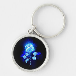 Chaveiro Gravação de Rosa Azul