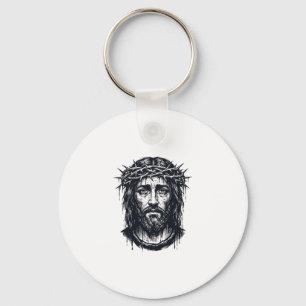 Chaveiro Gravura Antiga Coroa de Espinhos Retrato Sagrado