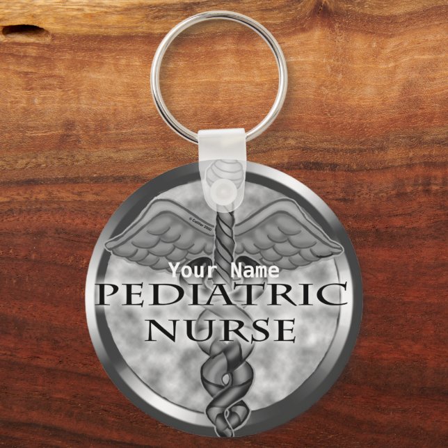Chaveiro Gray Pediatric Nurse custom name (Frente)