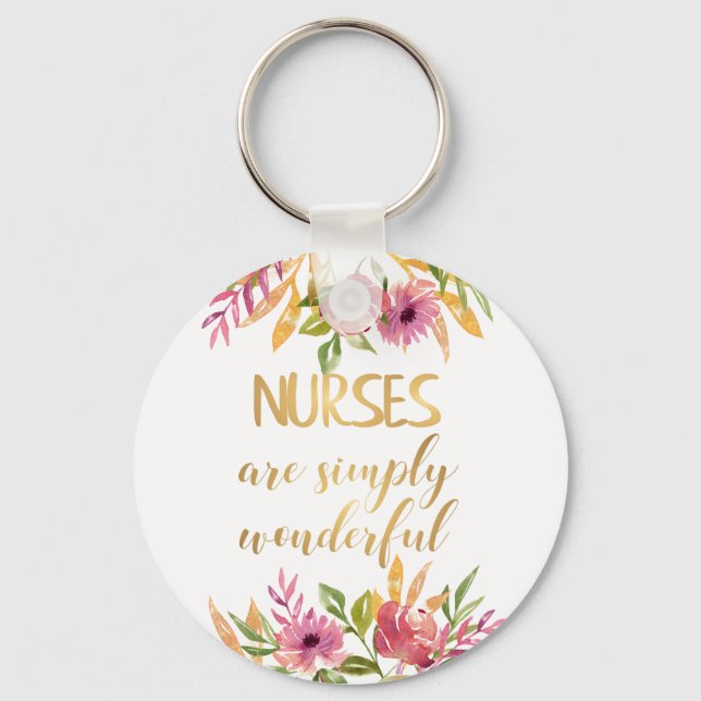 Chaveiro Great nurse thank you golden lettering (Frente)