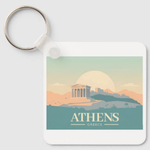 Chaveiro Grécia Atenas Acropolis Pastel Viagem