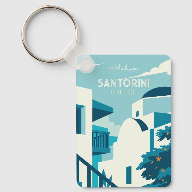 Chaveiro Grécia de Texto Personalizada (Frente)