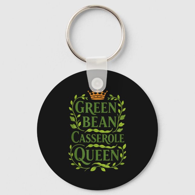 Chaveiro Green Bean Cerole Queen Funny Holiday Cooking Chri (Frente)