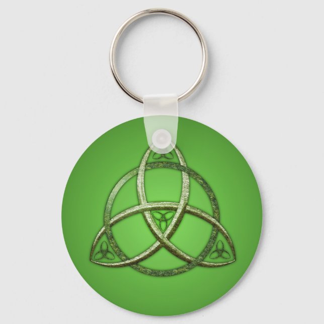 Chaveiro Green Celtic Trinity Knot (Frente)