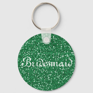 Chaveiro Green Glitter Personalized Bridesmaid