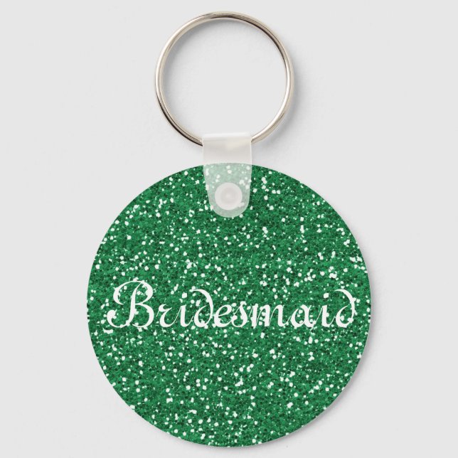 Chaveiro Green Glitter Personalized Bridesmaid (Frente)