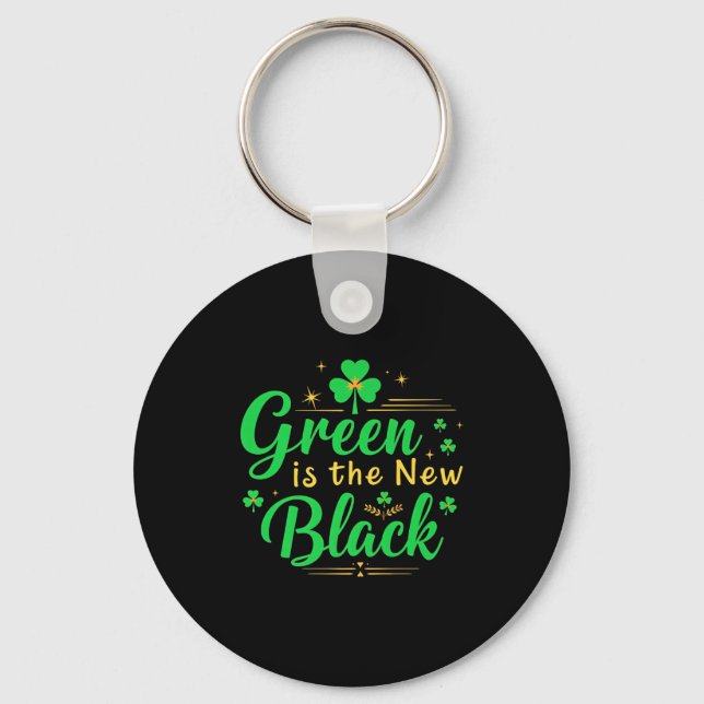Chaveiro Green Is The New Black - St. Patrick’s Day Shamroc (Frente)