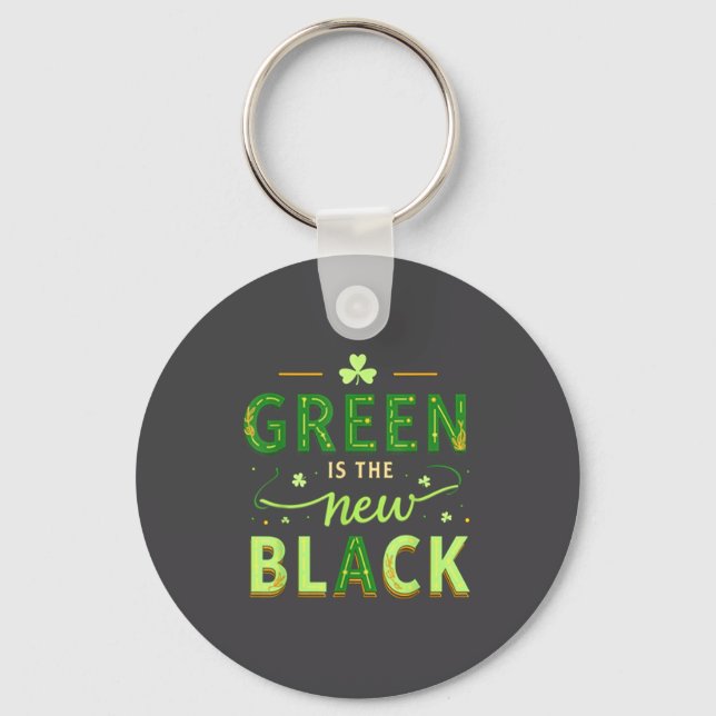 Chaveiro Green Is The New Black - St. Patrick’s Day Shamroc (Frente)