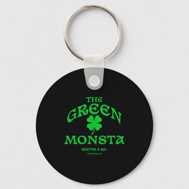 Chaveiro Green Monsta Funny Boston M New England Srts Gift  (Frente)