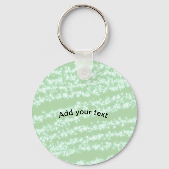 Chaveiro Green pastel glitter sparkle name text boho retro  (Frente)