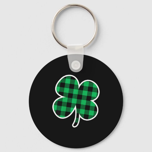 Chaveiro Green Plaid Clover St Patricks Day Women Shamrock  (Frente)