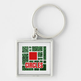 Chaveiro Green Spotted Abstraction with Red Accents