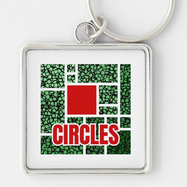Chaveiro Green Spotted Abstraction with Red Accents (Frente)