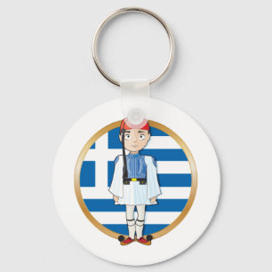 Chaveiro Grego Evzone com bandeira