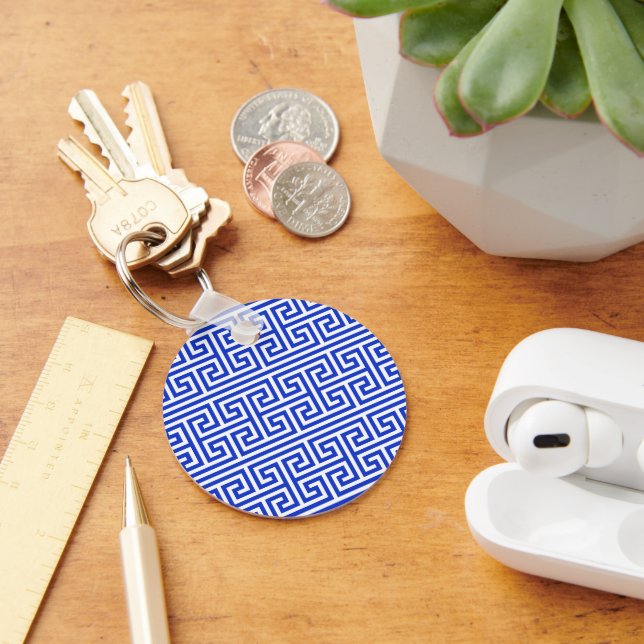 Chaveiro Grego Meander Key Square H Patterno Blue (Mesa)