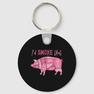 Chaveiro Grelha de porco fumada Bacon Sobrecarga Engraçado