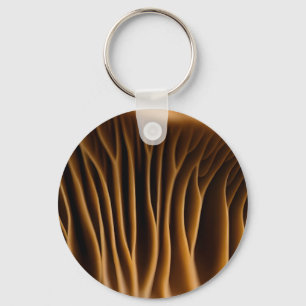 Chaveiro Grelhas de Cogumelo Macro Marrom Dourado