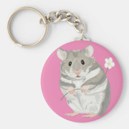 Chaveiro Grey and White Hamster Keychain