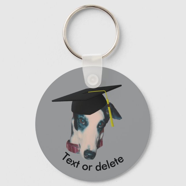 Chaveiro Greyhound The Graduate Funny Dog Personalized  (Frente)